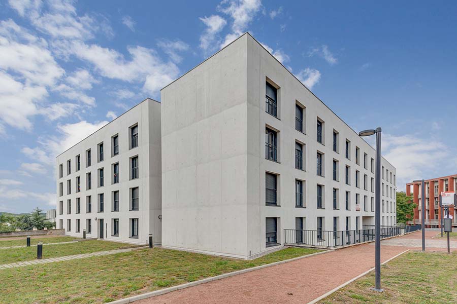façade résidence étudiante LOGIFAC Courmont Pierre-Bénite